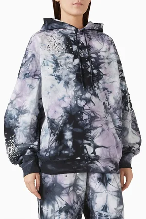 Des Phemmes Embellished Tie-dye Hoodie in Cotton Jersey
