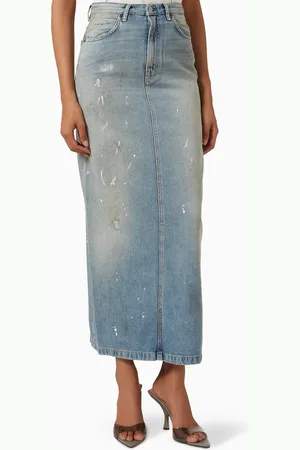 Acne Studios Distressed Skirt in Denim