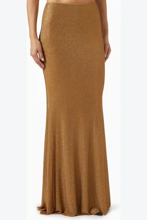Self-Portrait Rhinestone-embellished Maxi Skirt in Mesh