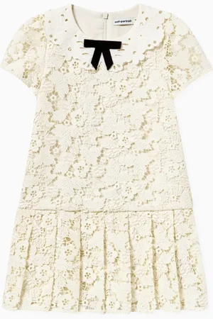 Self-Portrait Pleated Butterfly-lace Dress