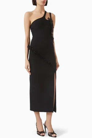 Nensi Dojaka Nadia One-shoulder Midi Dress in Viscose Blend