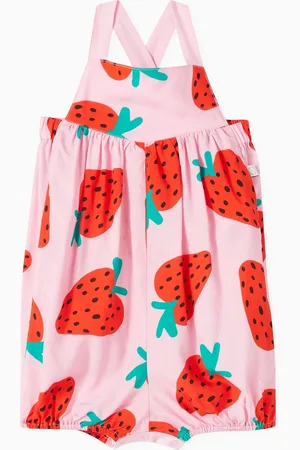 Stella McCartney Strawberry-print Romper in Organic Cotton-poplin