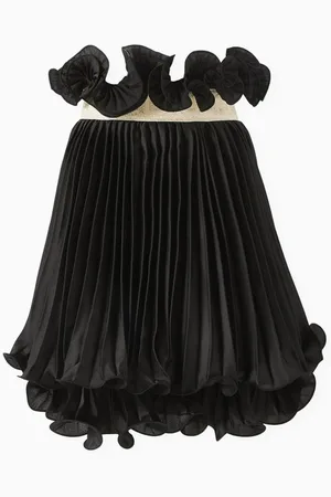 Karl Lagerfeld Pleated Ruffled Midi Skirt