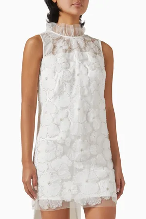 Self-Portrait Satin-bow Mini Dress in Tulle