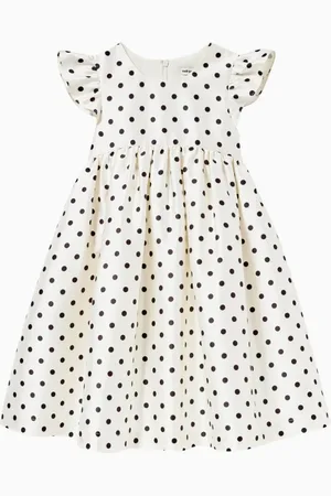 Self-Portrait Polka-dot Midi Dress in Taffeta