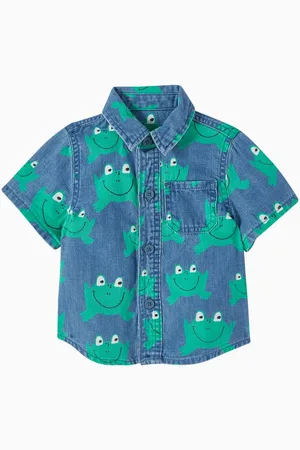 Stella McCartney Baby Frog Printed Denim Shirt