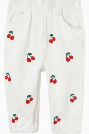 Stella McCartney Cherry-embroidered Pants in Organic Cotton-twill