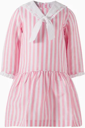 La Coqueta Aranda Striped Dress in Linen-blend