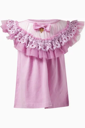 Angels Face Bubbles Ruffle Top