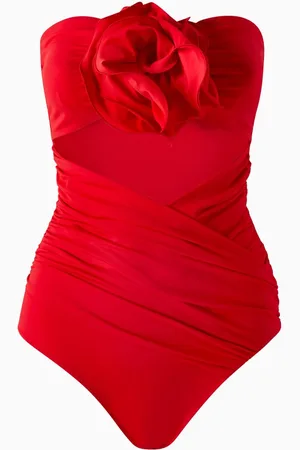 MAGDA BUTRYM Rose Strapless One-piece Swimsuit