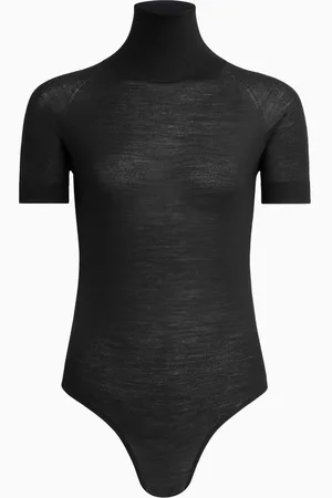 Alaïa Short-sleeve Bodysuit in Merino Wool