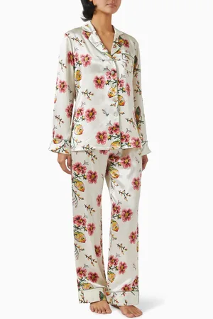 Olivia von Halle Lila Maugham Pyjama Set in Silk Satin