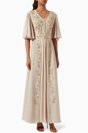 Eleganza La Mode Embroidered Belted Kaftan