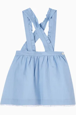 La Coqueta Agata Pinafore Dress in Cotton-linen