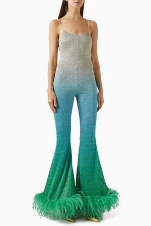 Oseree Lumière Plumage Ombré Jumpsuit in Lurex