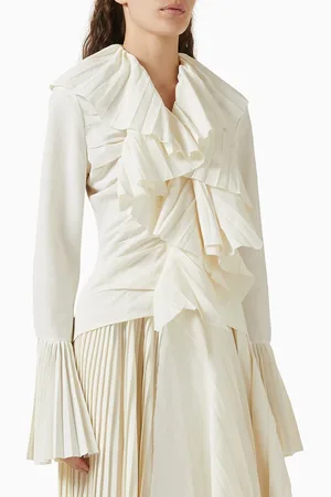 Alexander McQueen Plissé Blouse in Viscose Blend