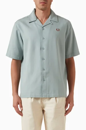 Fred Perry Piqué Texture Revere Collar Shirt in Cotton
