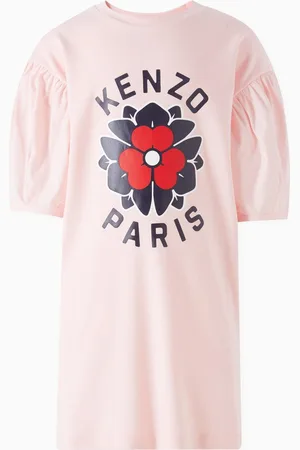 Kenzo Logo Printed Dress in Interlock Cotton