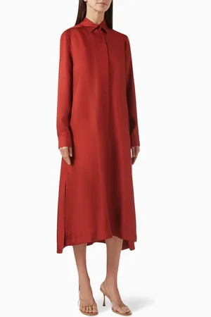 Max Mara Crusca Shirt Dress in Silk Twill
