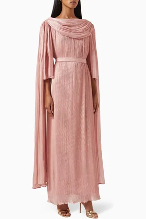 Amri Belted Cape-sleeve Maxi Dress