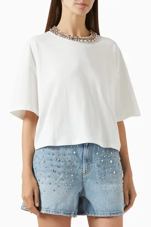 Maje Rhinestone-embellished T-shirt in Cotton