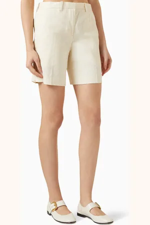 Helmut Lang Mini Car Shorts in Linen-blend