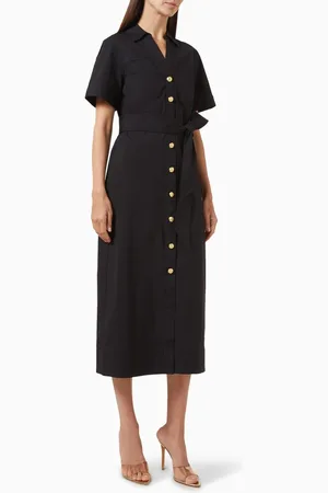VERONICA BEARD Tabby Midi Dress in Stretch Cotton