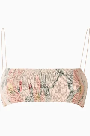Totême Bikini Top in Smocked Jersey