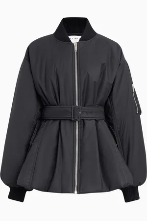 Alaïa Belted Bomber Jacket in Cotton Twill