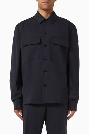 Moncler Long-sleeved Shirt in Wool Gabardine
