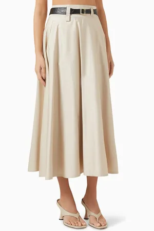 MARELLA Kuban Belted Midi Skirt in Cotton