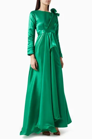 Amri Ruffled Maxi Dress in Crepe