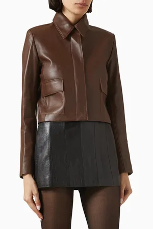 Nour Hammour Bleeker Cropped Jacket in Leather
