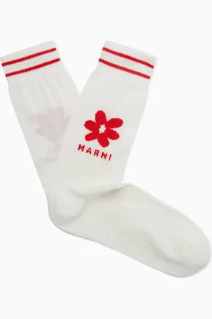 Marni Flower Logo Socks in Cotton-blend