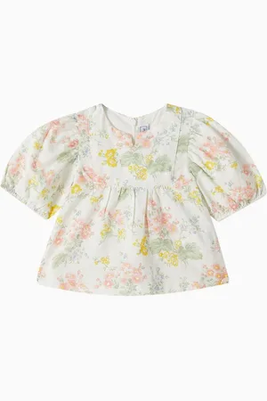 Tartine Et Chocolat Floral Blouse in Linen-cotton Blend