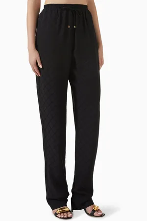 Elisabetta Franchi Monogram Sweatpants in Satin
