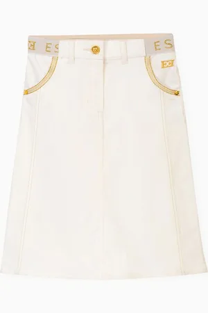 Escada Logo Denim Skirt in Cotton