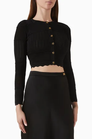 Elisabetta Franchi Embroidered Cardigan in Viscose-blend Knit