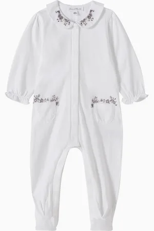 Tartine Et Chocolat Floral Embroidered Pyjama in Cotton