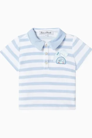 Tartine Et Chocolat Striped Polo Shirt in Cotton Terry