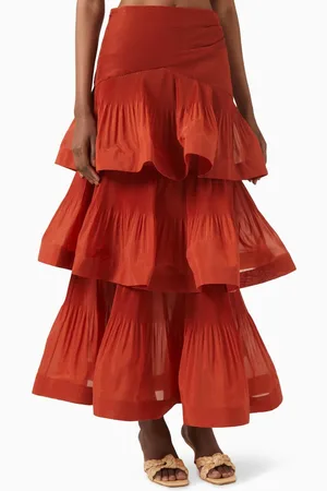 ZIMMERMANN Tiered Pleated Skirt