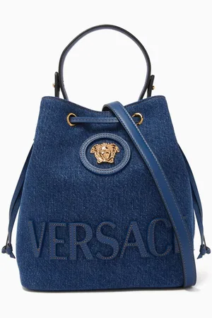 VERSACE La Medusa Bucket Bag in Denim