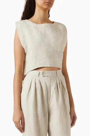 POSSE Martina Crop Top in Linen