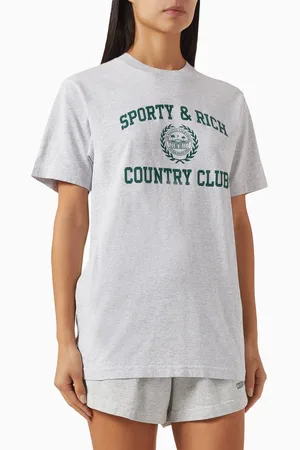 Sporty & Rich Varsity Crest T-shirt in Cotton-jersey
