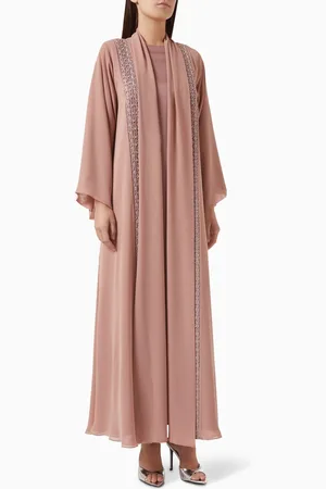 Homa Q Three-piece Abaya Set in Chiffon & Satin