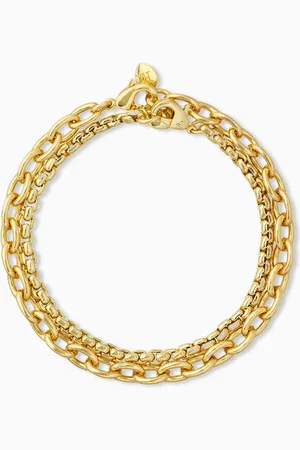 Roxanne Assoulin The Chain Reaction Bracelet Duo in -plated Metal, Set of 2