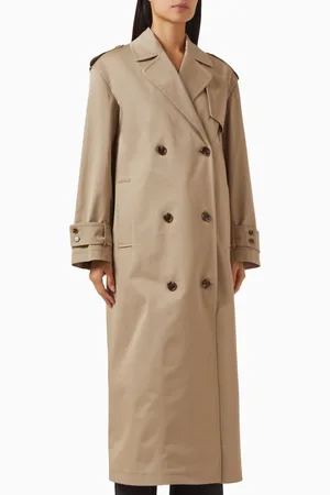 THEORY Oversized Trench Coat in Cotton Gabardine