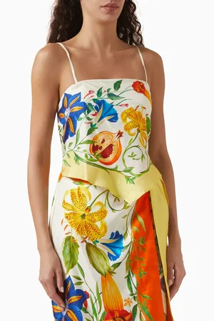 ALÉMAIS Flores Scarf Top in Silk Twill