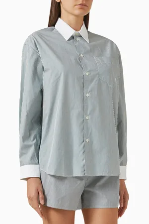 Sporty & Rich SRC Oversized Shirt in Cotton-poplin