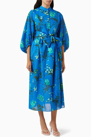 Erdem Belted Midi Dress in Linen